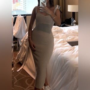 Reformation Midi Sweetheart Neckline Sweater Dress